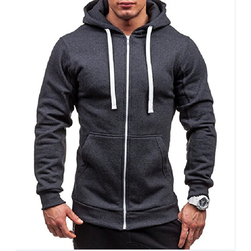 Hoodie voor heren | Winddicht met fleece met ritssluiting