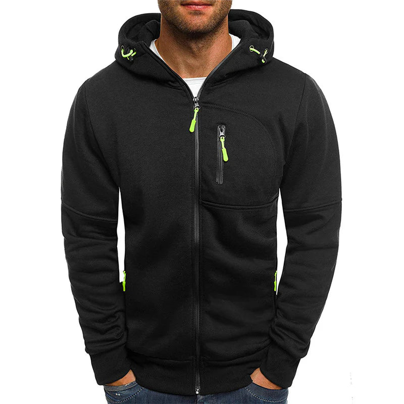 Hoodie voor heren | Hoodie met rits en fleece