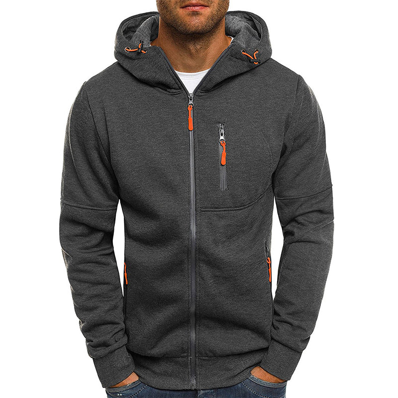 Hoodie voor heren | Hoodie met rits en fleece