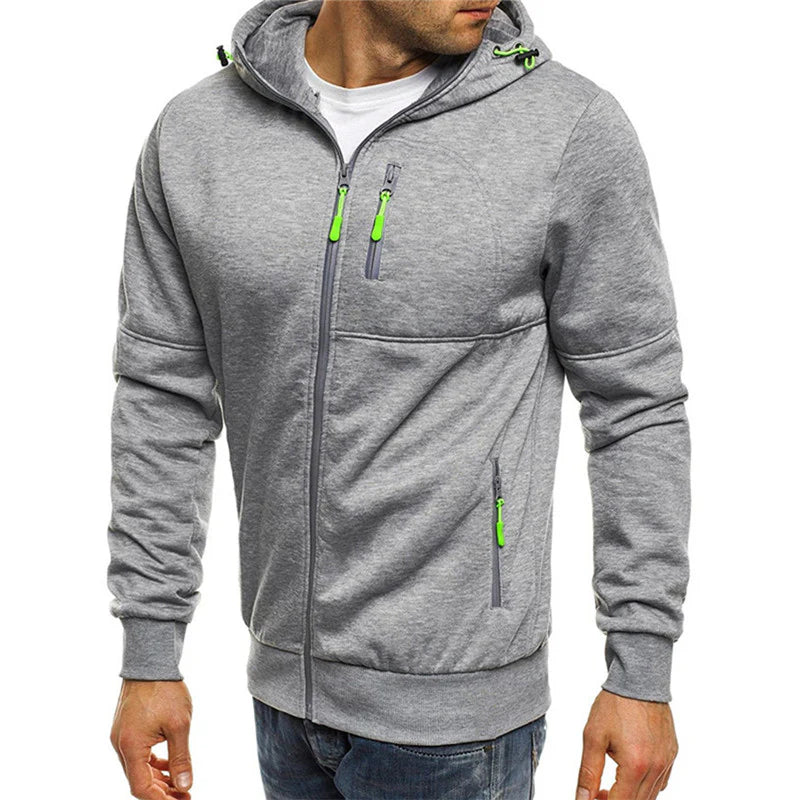 Hoodie voor heren | Hoodie met rits en fleece