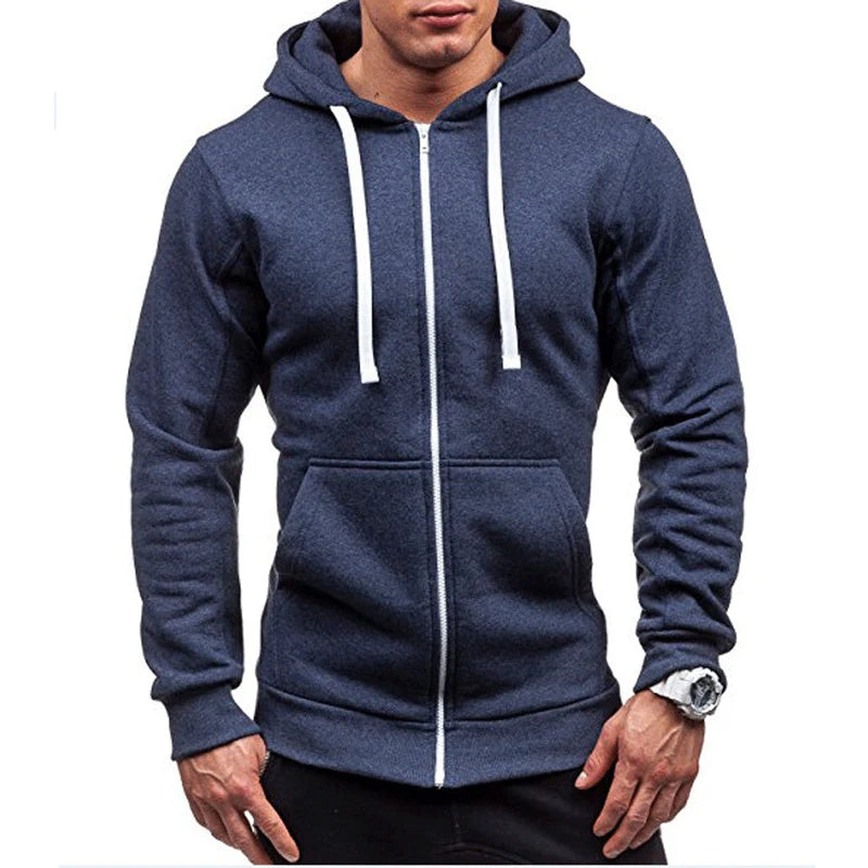 Hoodie voor heren | Winddicht met fleece met ritssluiting