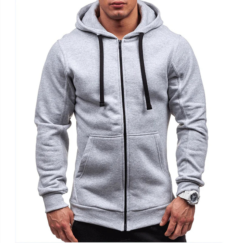 Hoodie voor heren | Winddicht met fleece met ritssluiting