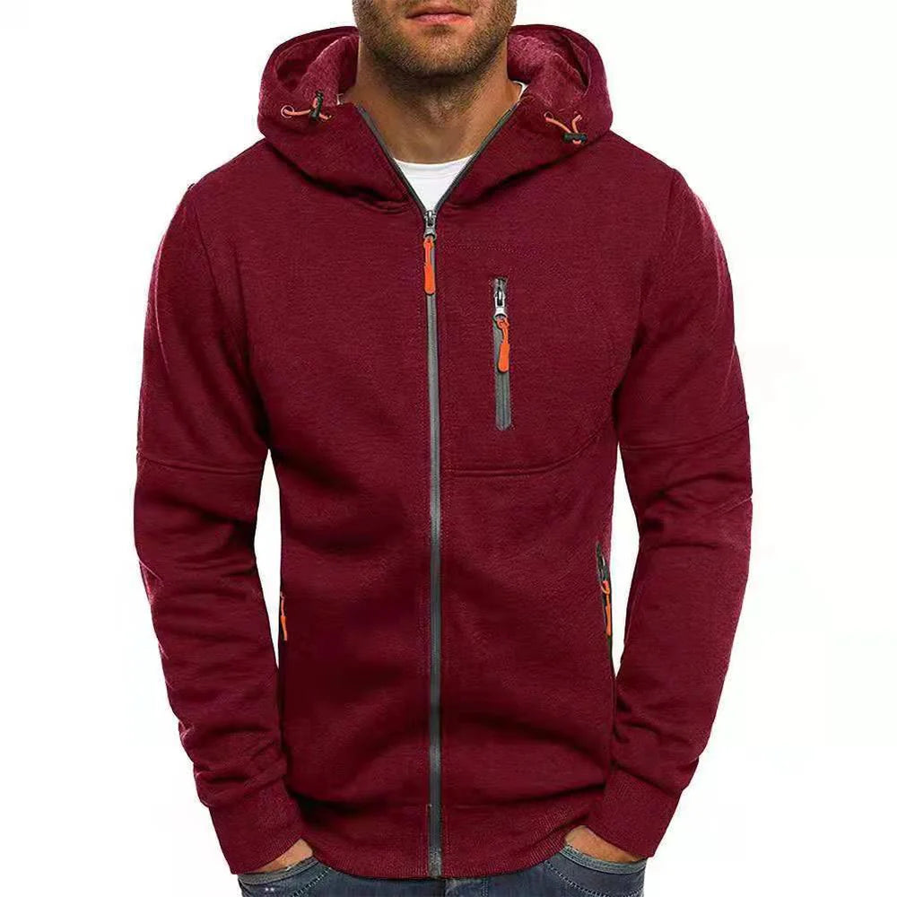 Hoodie voor heren | Hoodie met rits en fleece