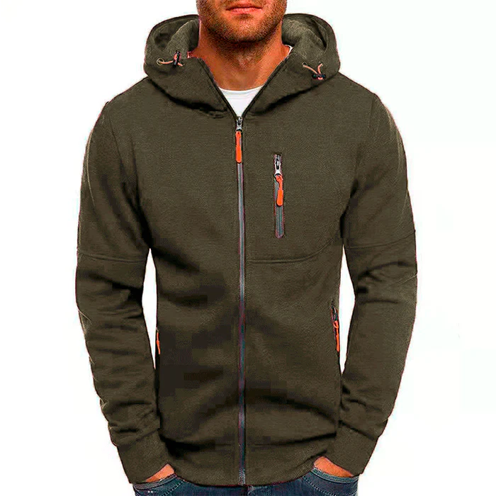 Hoodie voor heren | Hoodie met rits en fleece