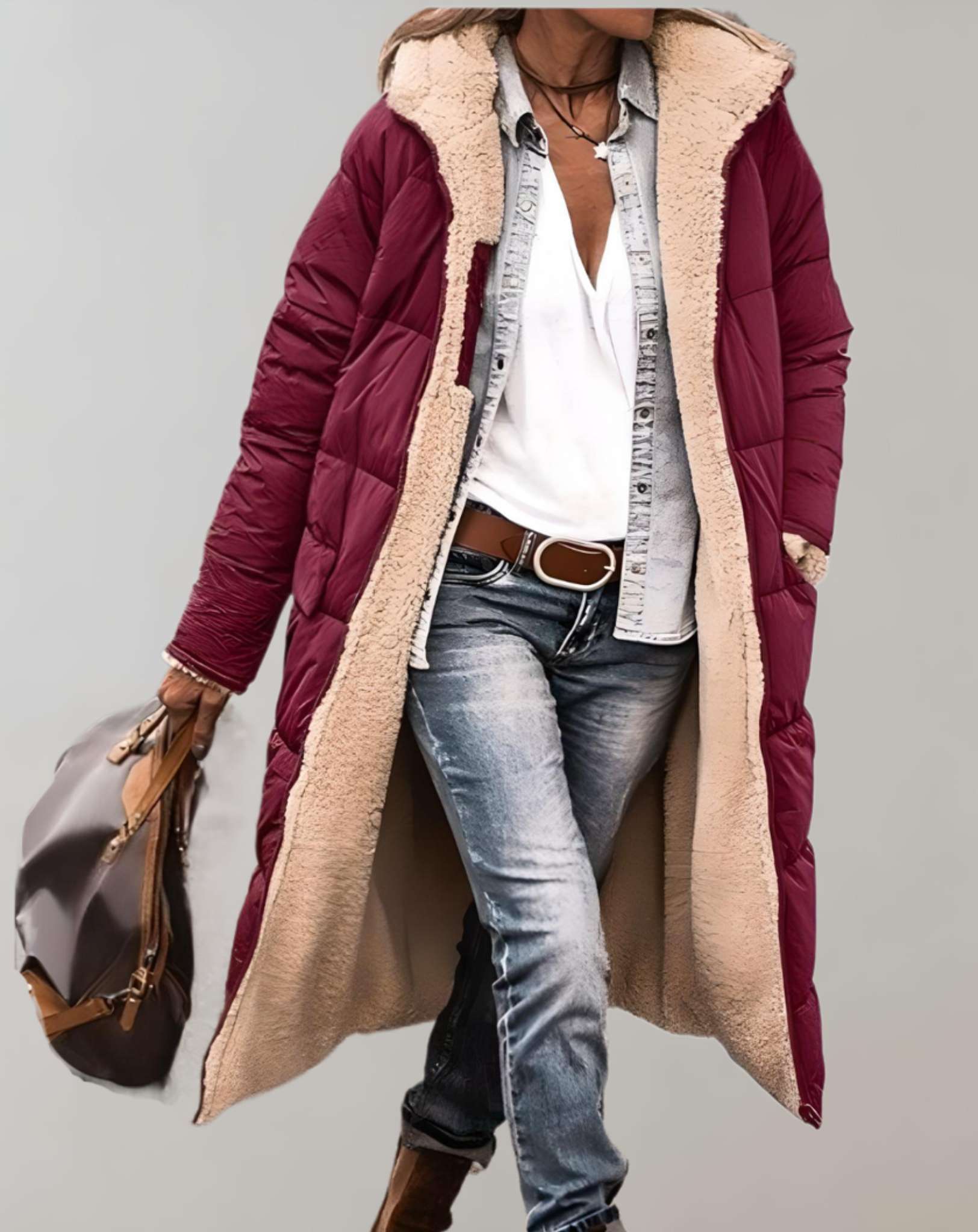 Silvia - Warme en comfortabele wintertrenchcoat met zakken en fleecevoering