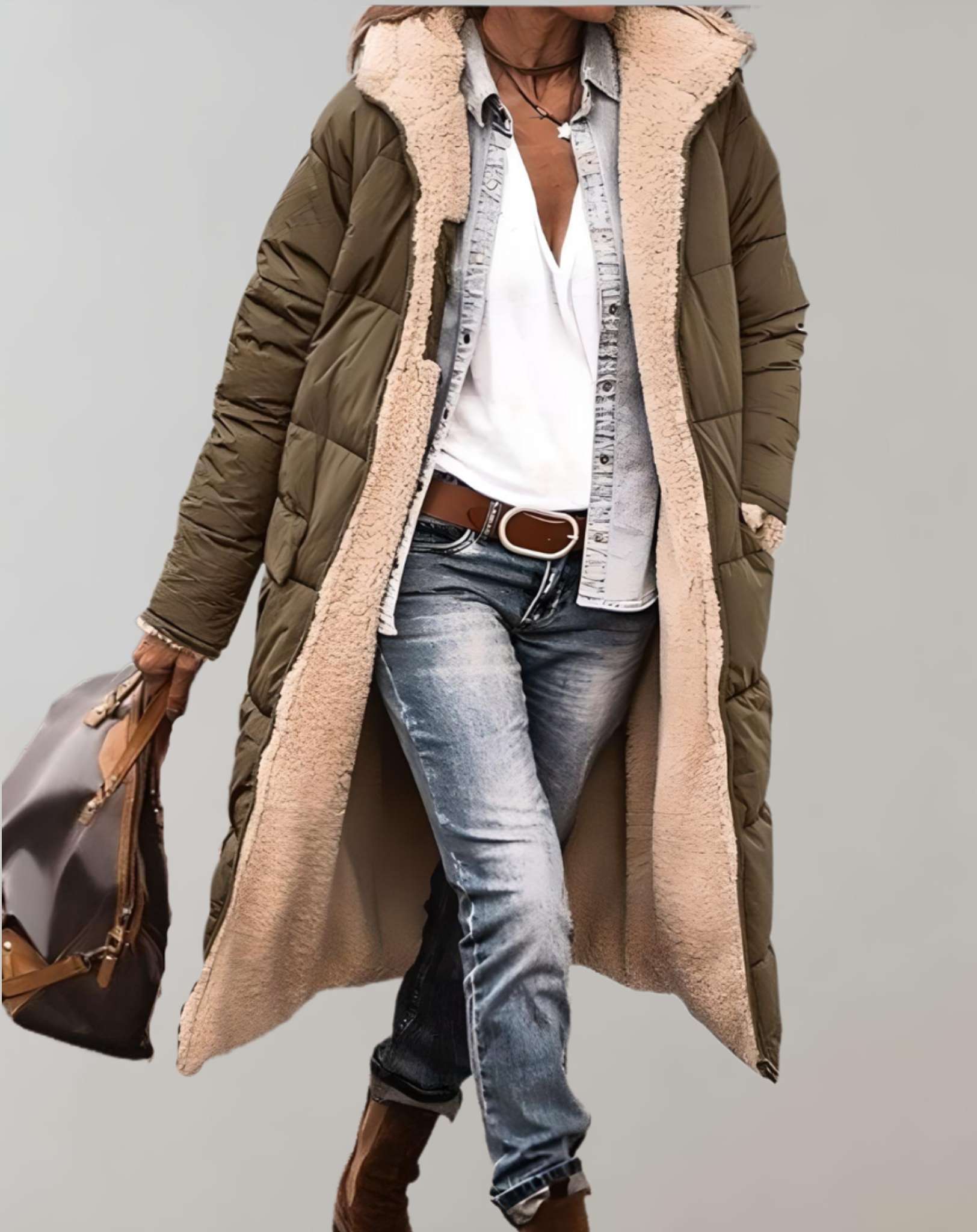 Silvia - Warme en comfortabele wintertrenchcoat met zakken en fleecevoering