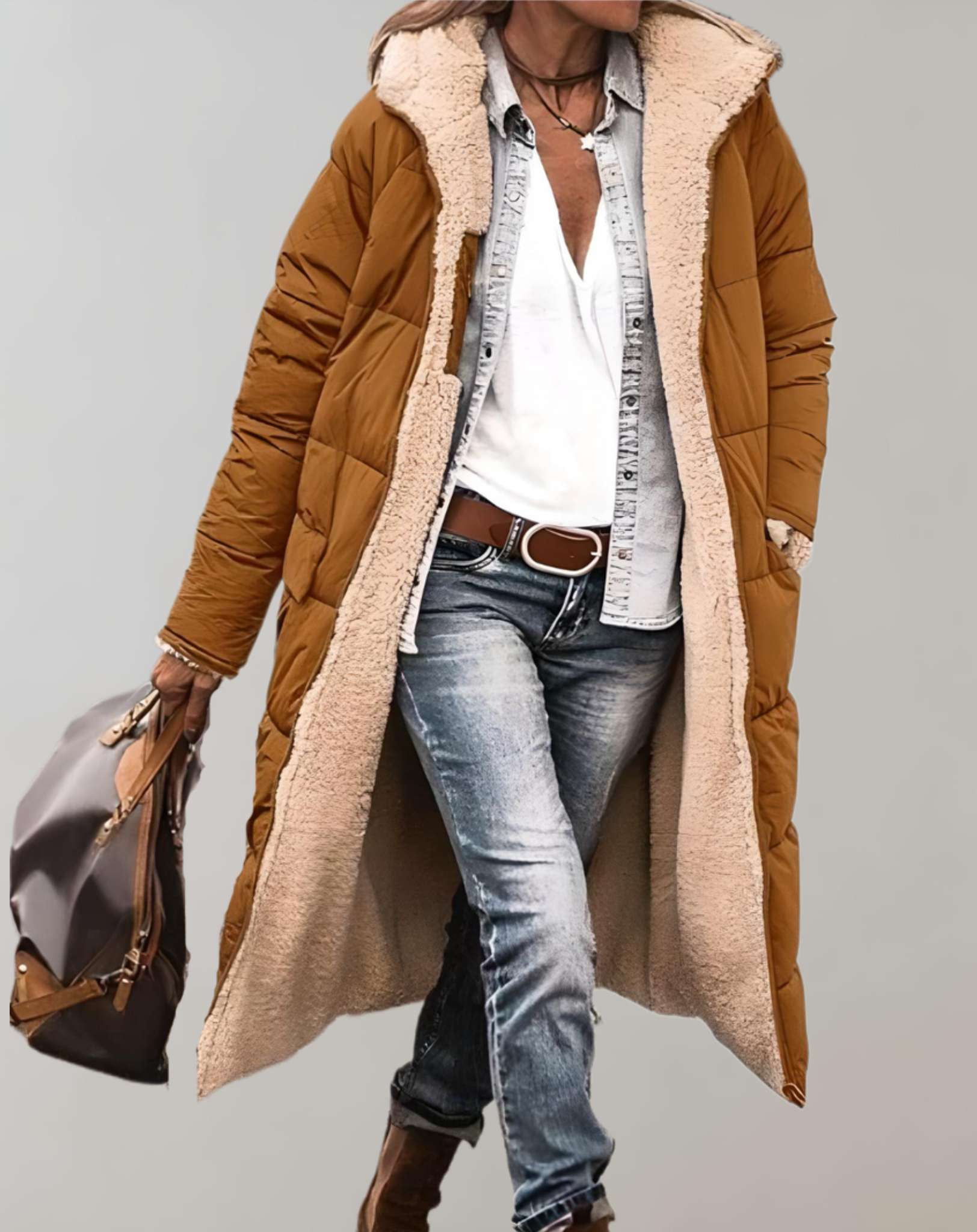 Silvia - Warme en comfortabele wintertrenchcoat met zakken en fleecevoering