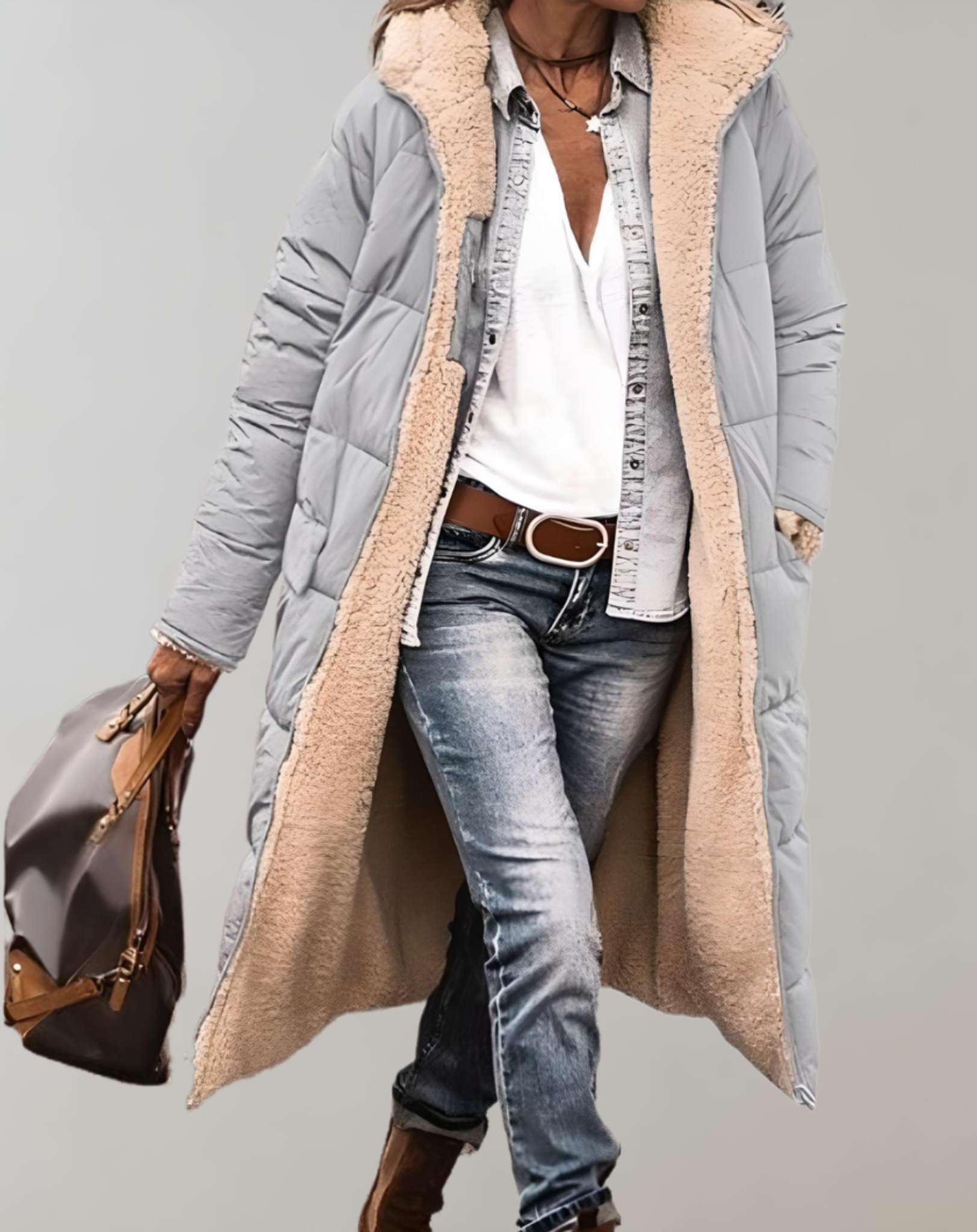 Silvia - Warme en comfortabele wintertrenchcoat met zakken en fleecevoering