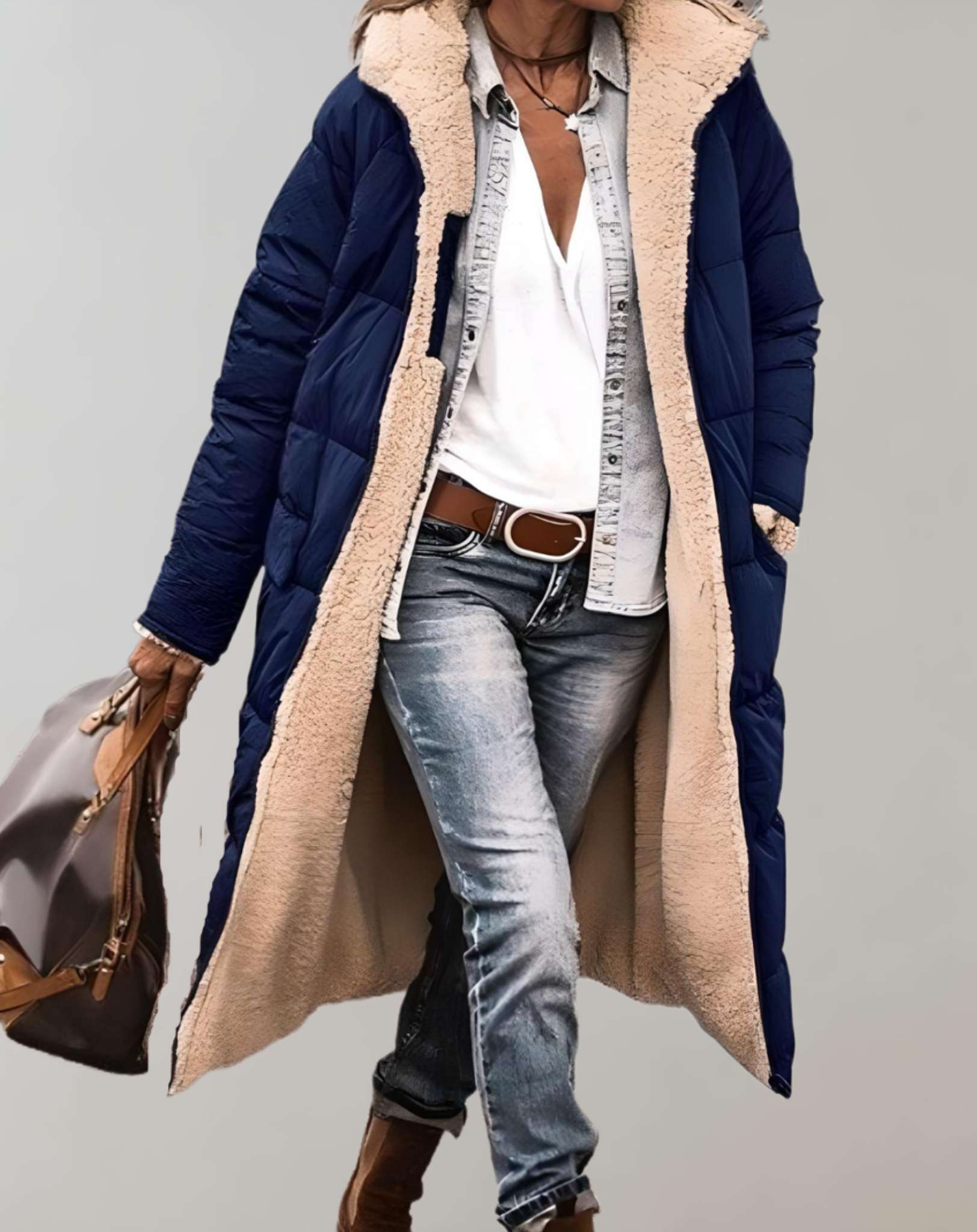 Silvia - Warme en comfortabele wintertrenchcoat met zakken en fleecevoering