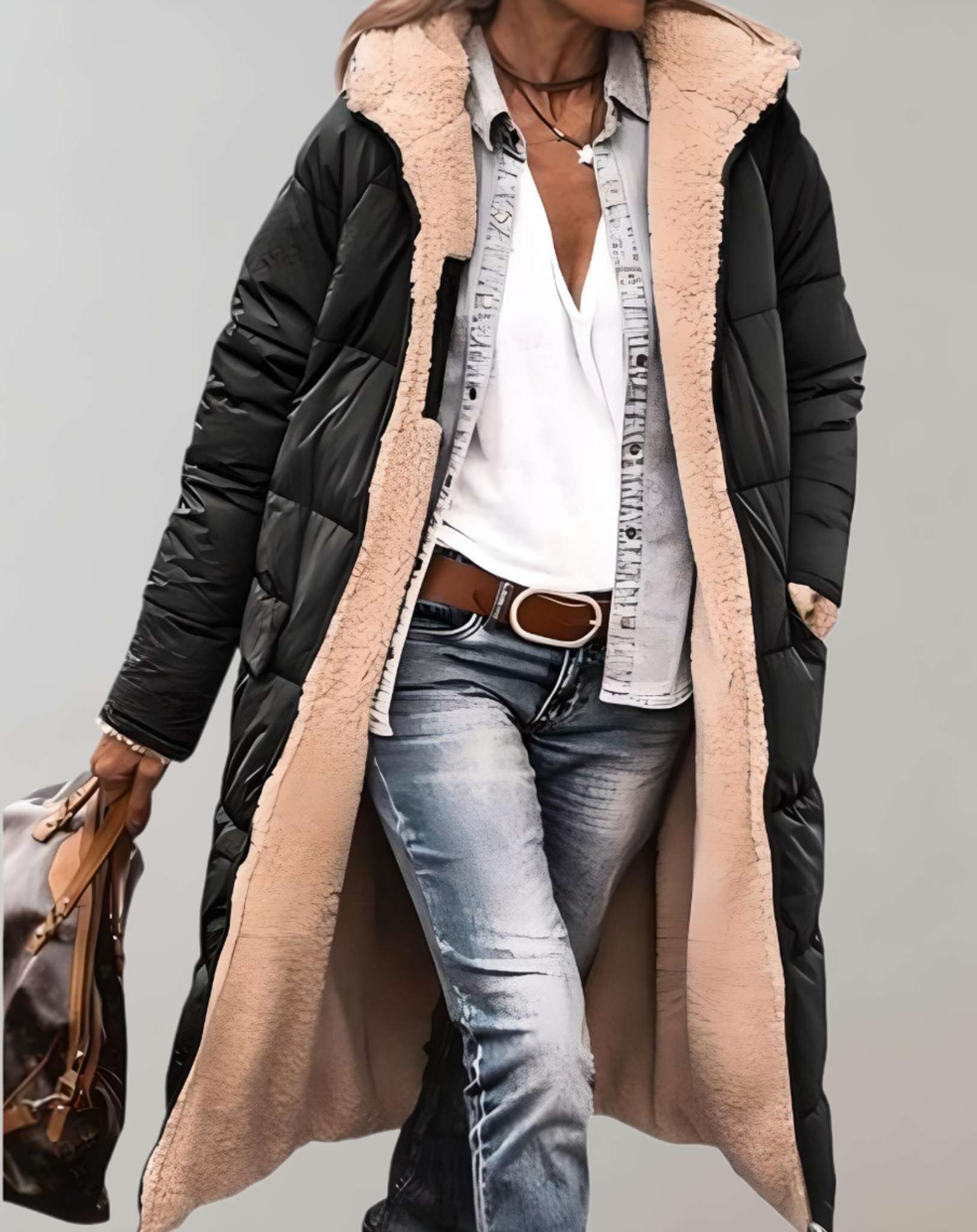 Silvia - Warme en comfortabele wintertrenchcoat met zakken en fleecevoering