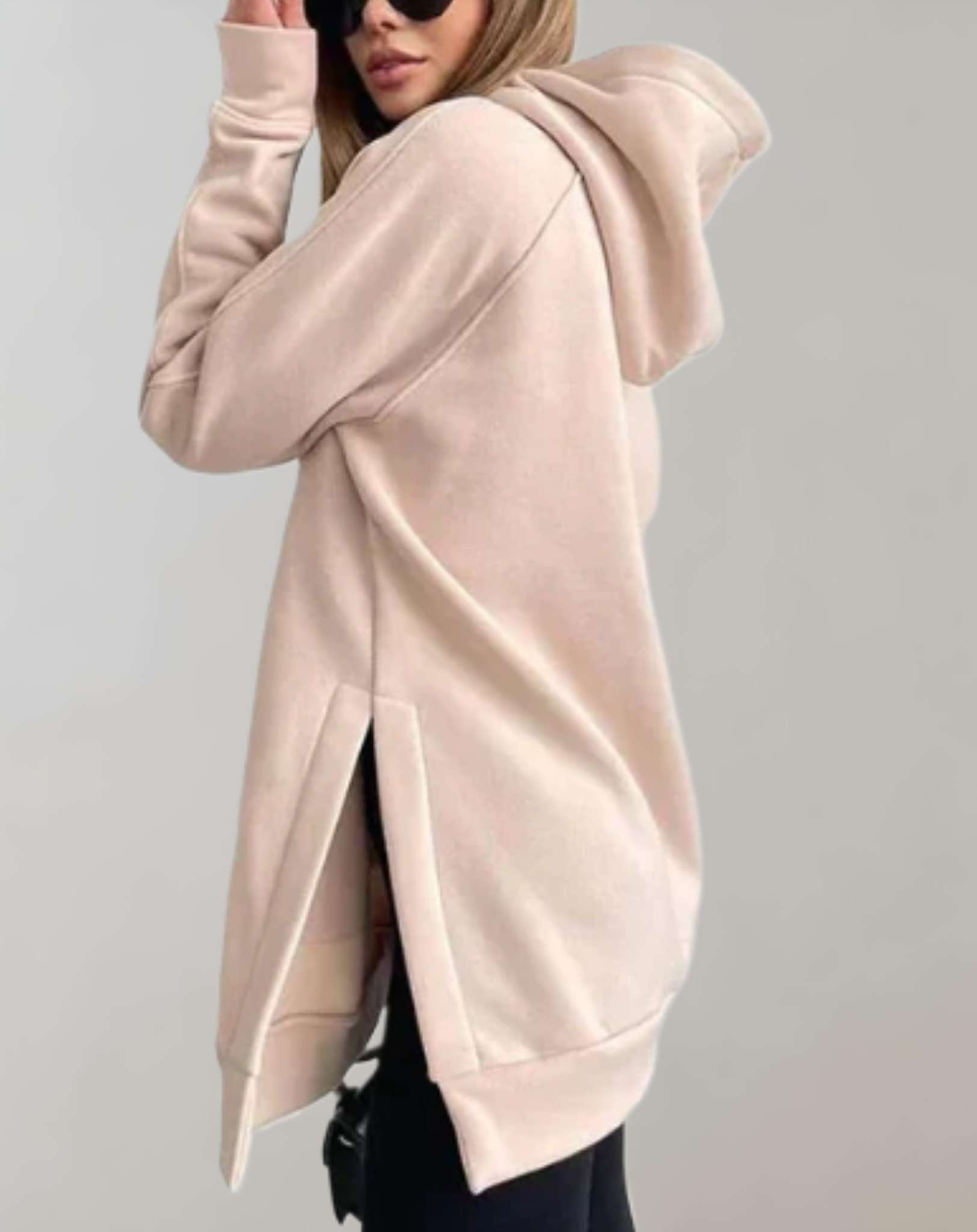 Elaine - Oversized hoodie met zijsplitten en losse, gemakkelijk te dragen zakken