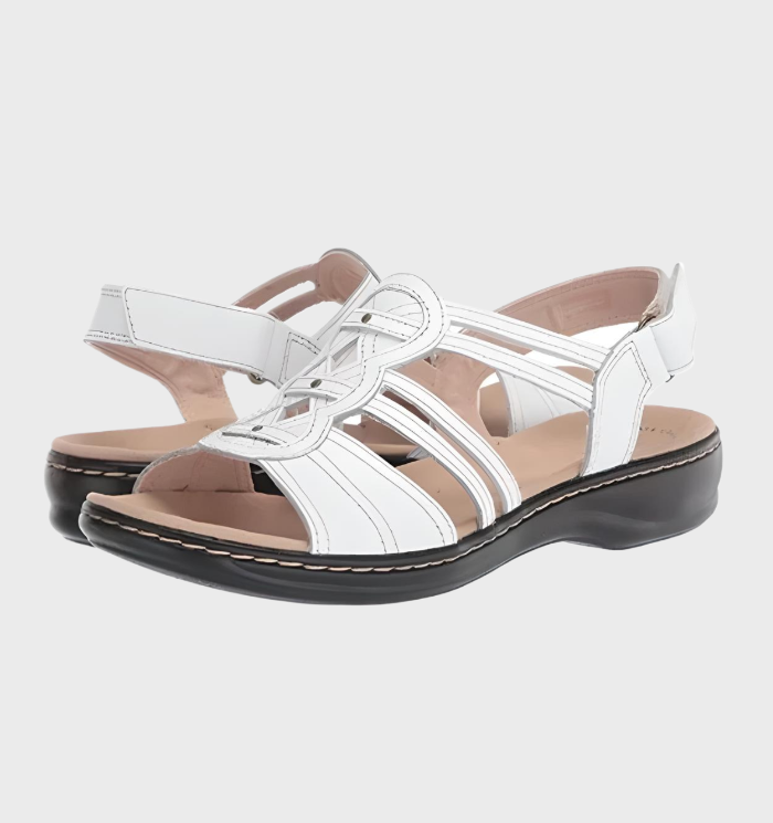 Margaret - klassieke slip-on sandalen met dikke zool, ondersteuning van de voetboog en klittenbandsluiting