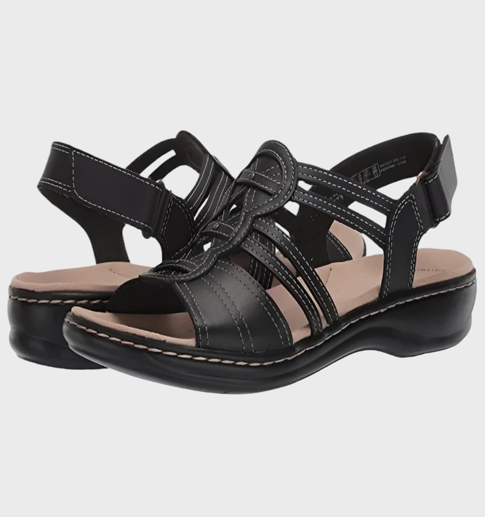 Margaret - klassieke slip-on sandalen met dikke zool, ondersteuning van de voetboog en klittenbandsluiting