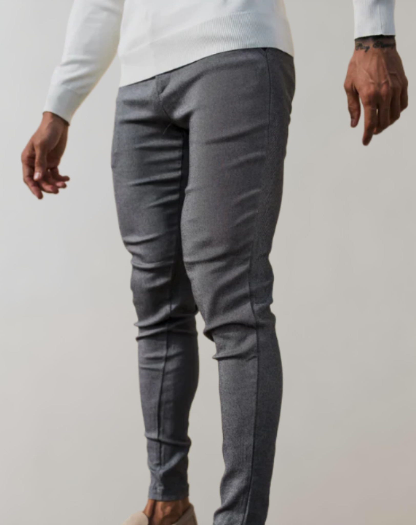 Winifred - Eenvoudige semi-formele slim-fit herenbroek met zakken