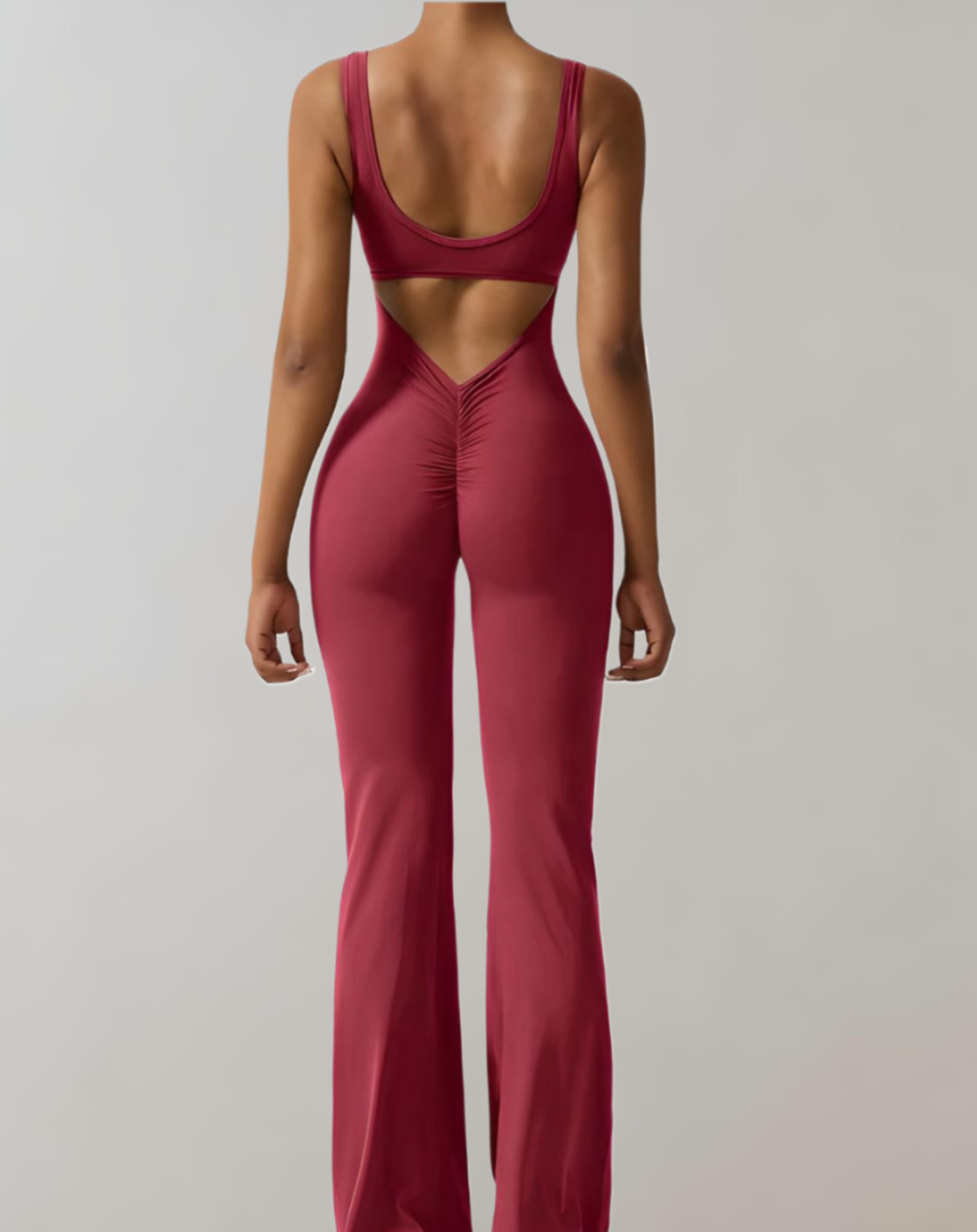 Myrna - mouwloze en rugloze bodycon jumpsuit met broek met klokmouwen