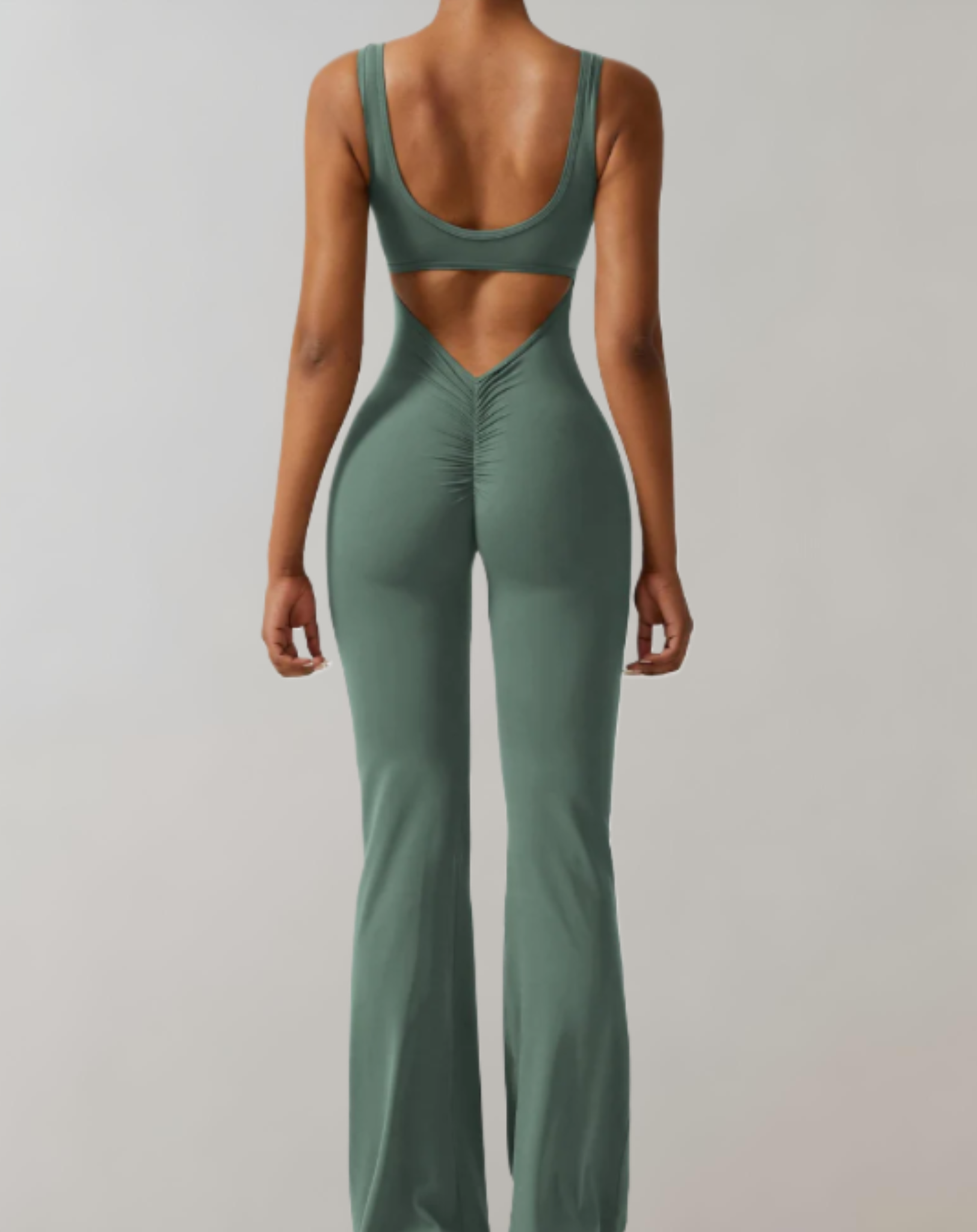 Myrna - mouwloze en rugloze bodycon jumpsuit met broek met klokmouwen