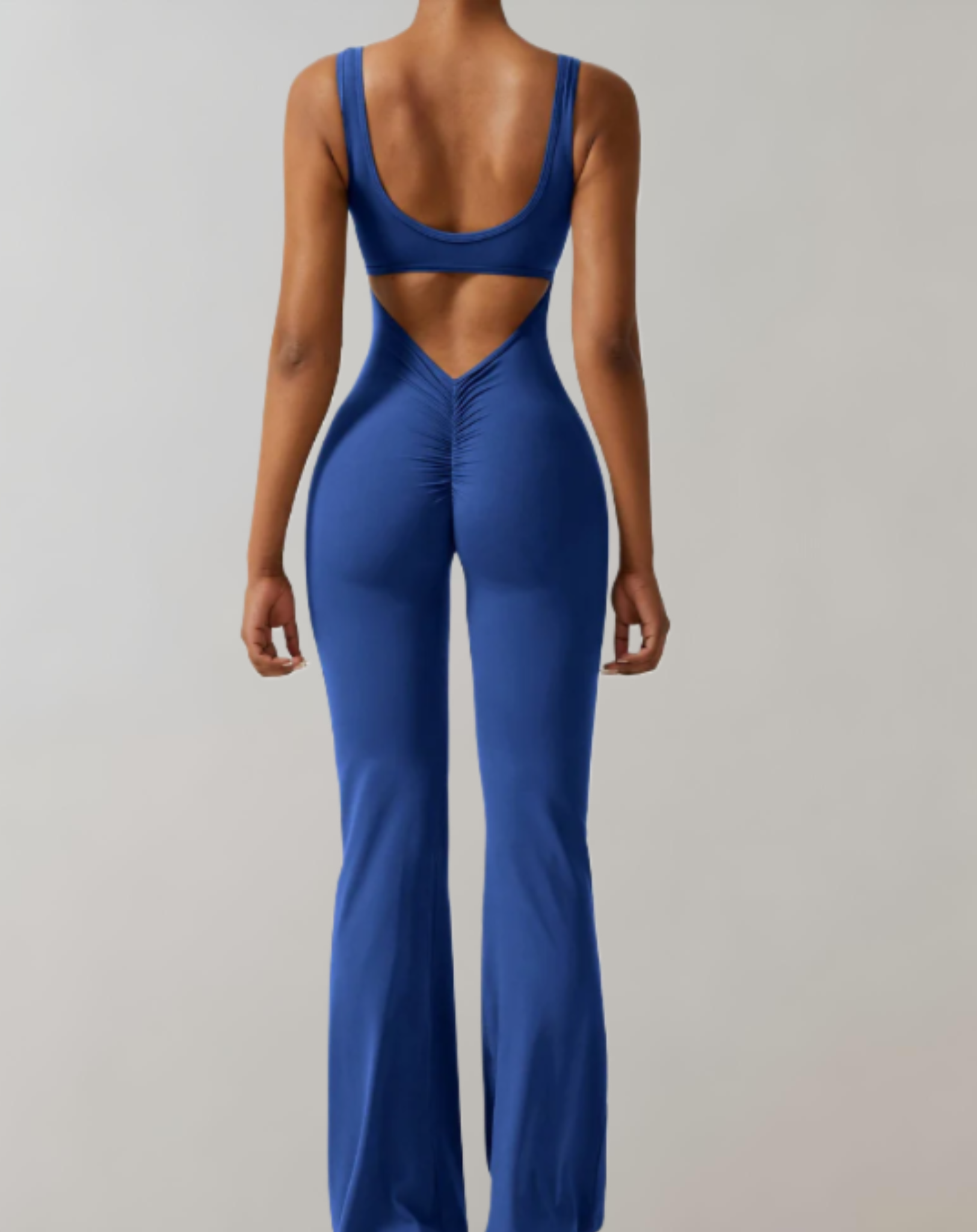 Myrna - mouwloze en rugloze bodycon jumpsuit met broek met klokmouwen