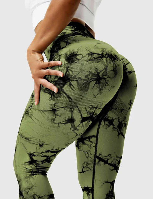 Tye die sportlegging met scrunch voor dames