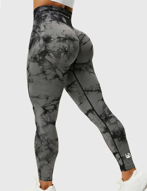 Tye die sportlegging met scrunch voor dames