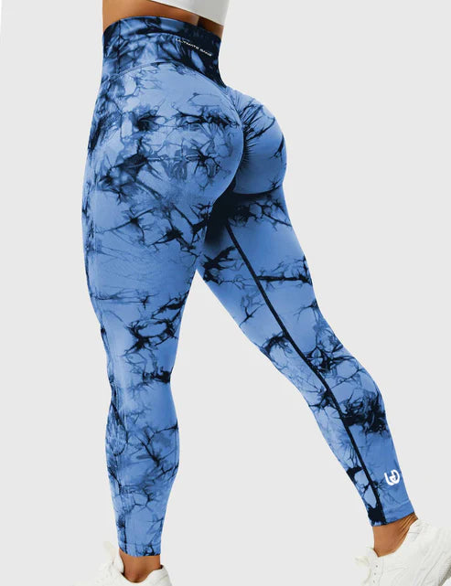 Tye die sportlegging met scrunch voor dames