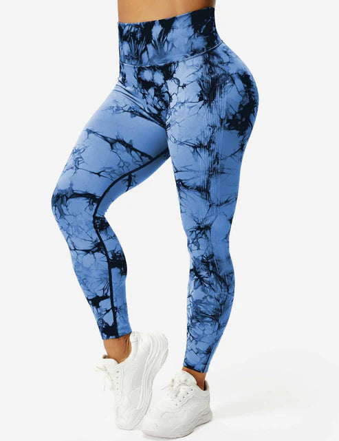 Tye die sportlegging met scrunch voor dames