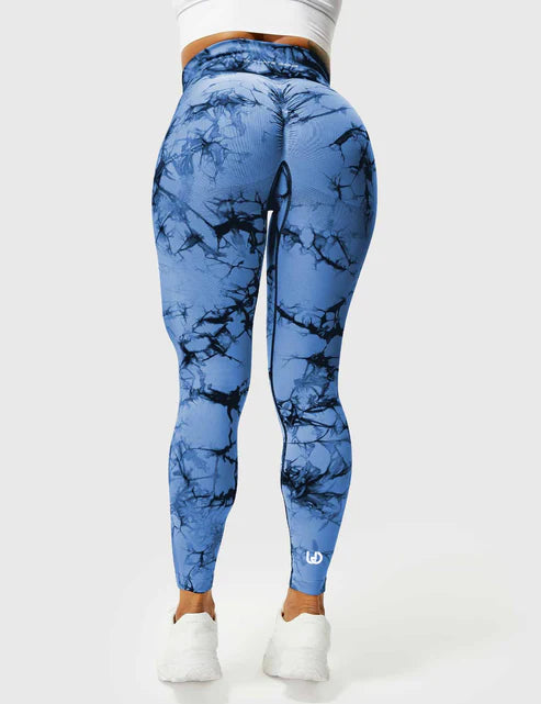 Tye die sportlegging met scrunch voor dames