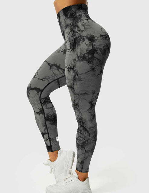 Tye die sportlegging met scrunch voor dames