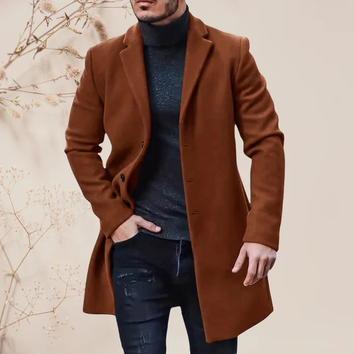 Lange trenchcoat jas voor heren