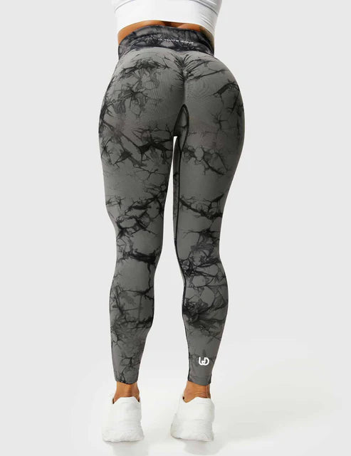 Tye die sportlegging met scrunch voor dames