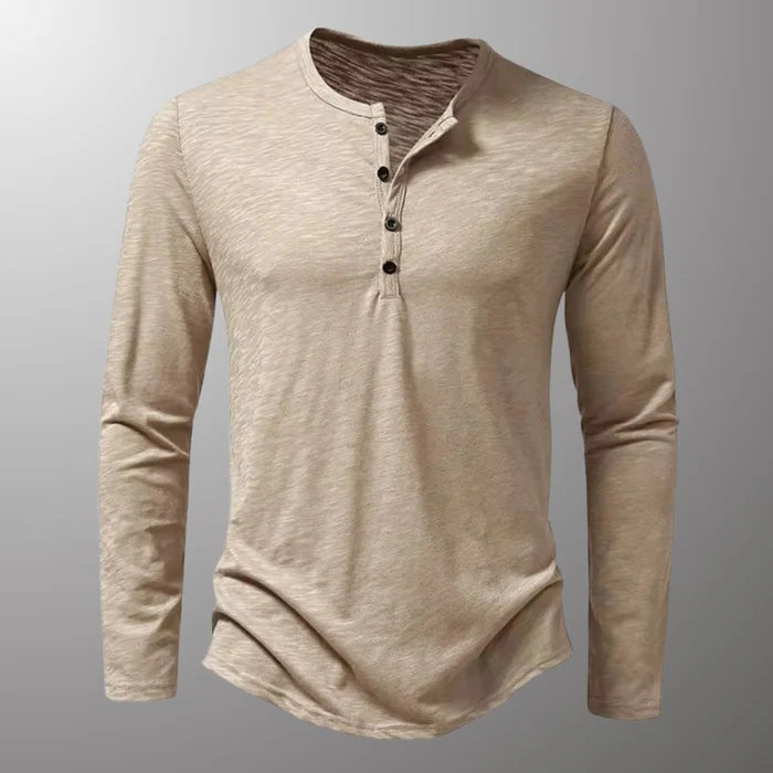 Henley Hals T-shirt met knopen