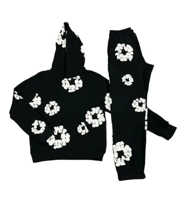 Comfortabel joggingpak met bloemenpatroon unisex