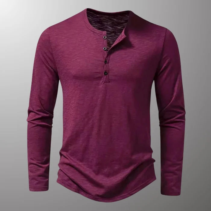 Henley Hals T-shirt met knopen