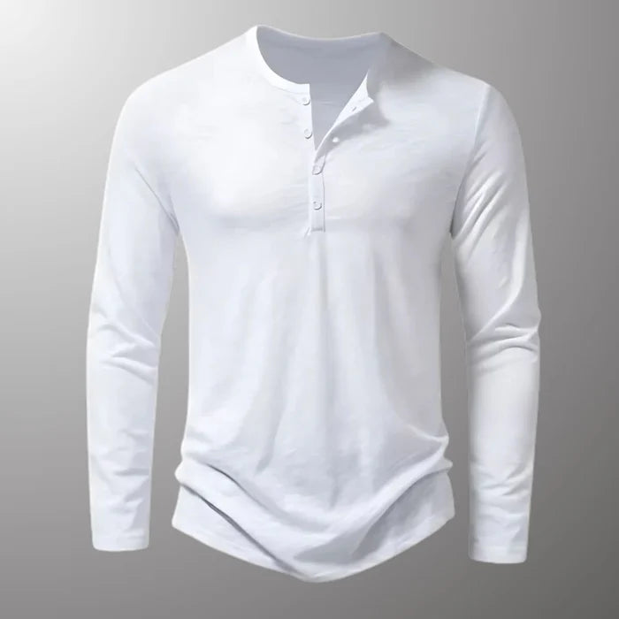 Henley Hals T-shirt met knopen