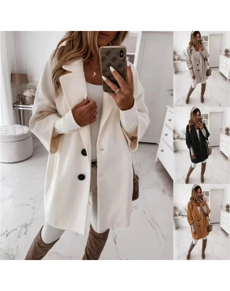 Oversized trenchcoat voor dames met dubbele knoopsluiting en relaxte pasvorm