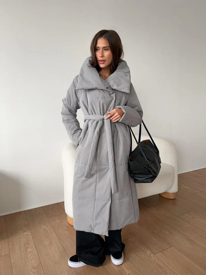 Gewatteerde Puffer Coat met Taille Riem | 50% OFF