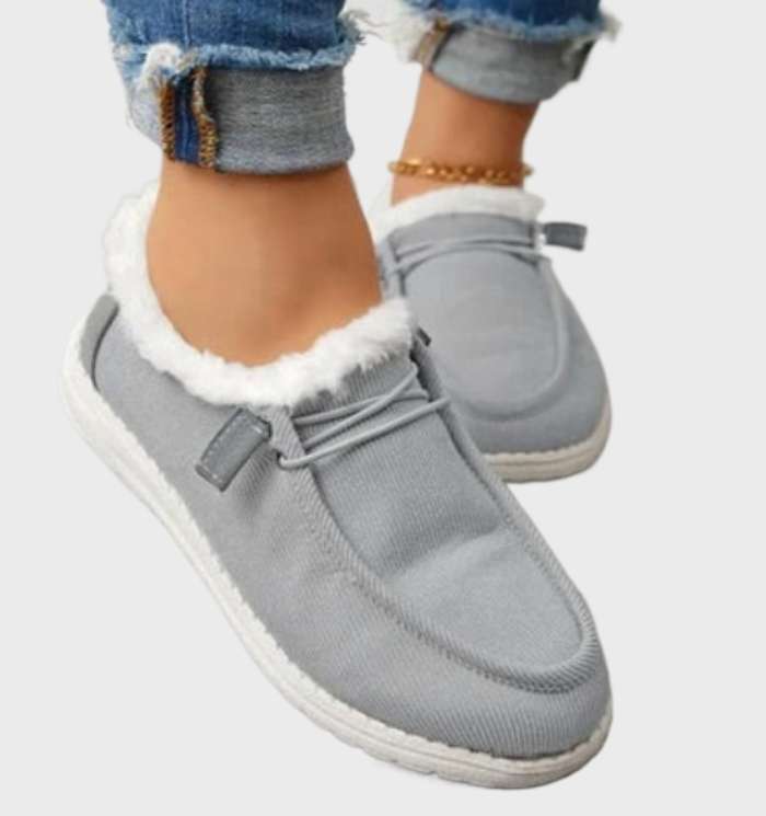 Girlie - Geribbelde fluwelen platte sportschoenen met antislip fleecevoering voor casual wear