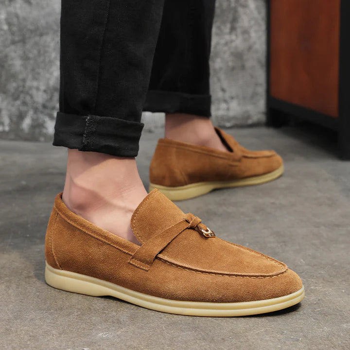 Luxe suède stoffen loafers voor heren