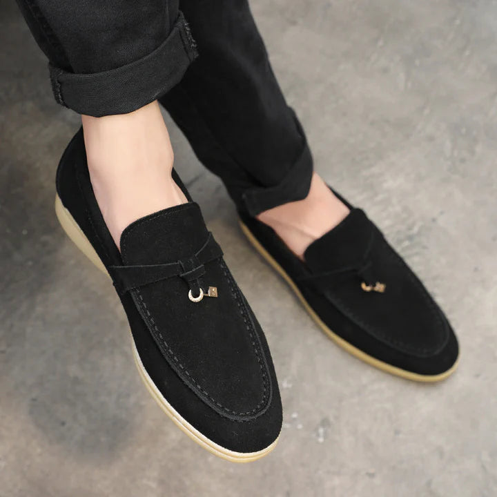 Luxe suède stoffen loafers voor heren