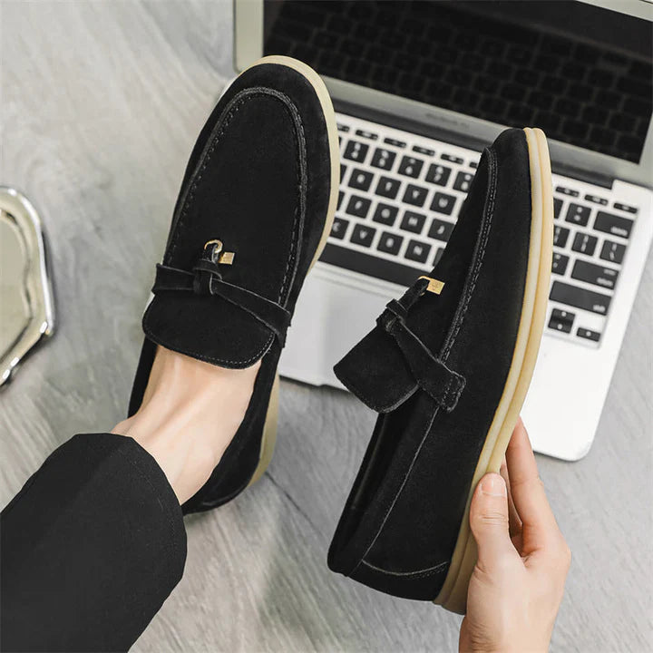 Luxe suède stoffen loafers voor heren