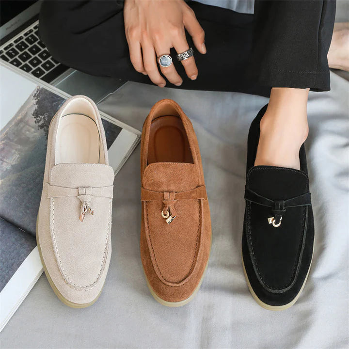 Luxe suède stoffen loafers voor heren