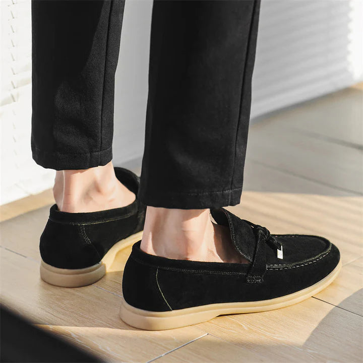 Luxe suède stoffen loafers voor heren