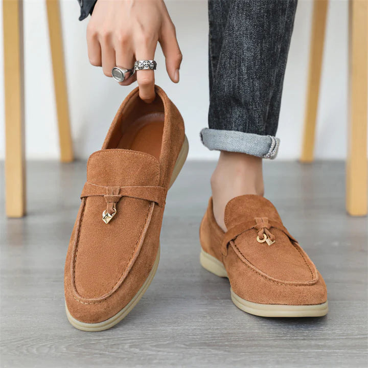 Luxe suède stoffen loafers voor heren